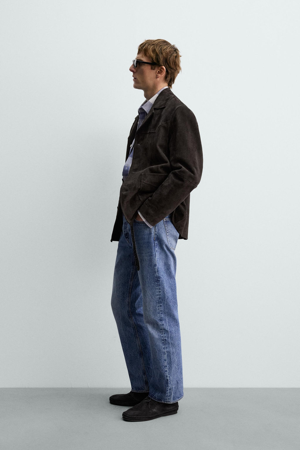 SUEDE LEATHER OVERSHIRT AARON LEVINE X ZARA фото 4