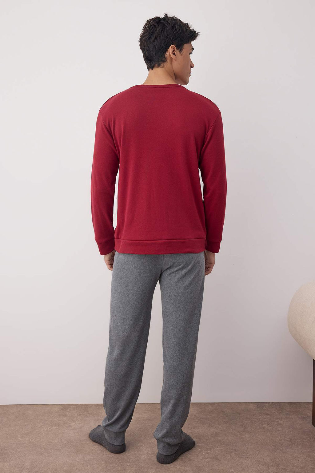 Trendyolmilla Man Erkek Bordo Bask?l? Orme Erkek Pijama Tak?m? TEDAW25PT00003  фото 4