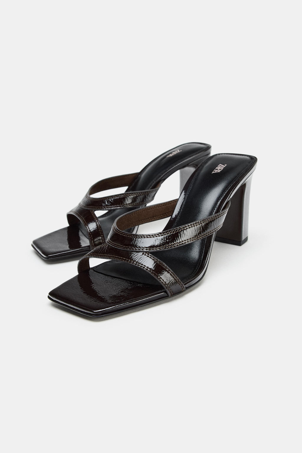 LEATHER HIGH-HEEL SANDALS WITH STRAPS - Zara фото 10