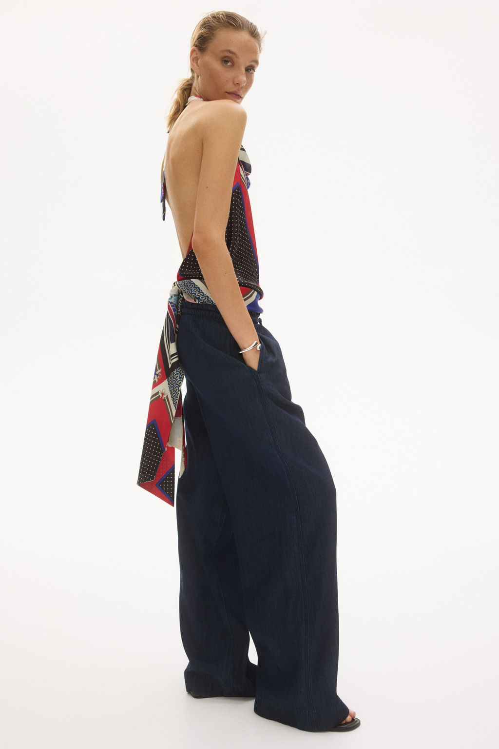 Pantal?n ancho con cintura paper bag - H&m фото 6