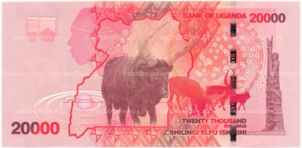 Банкнота 20000 шиллингов 2021 года Уганда
