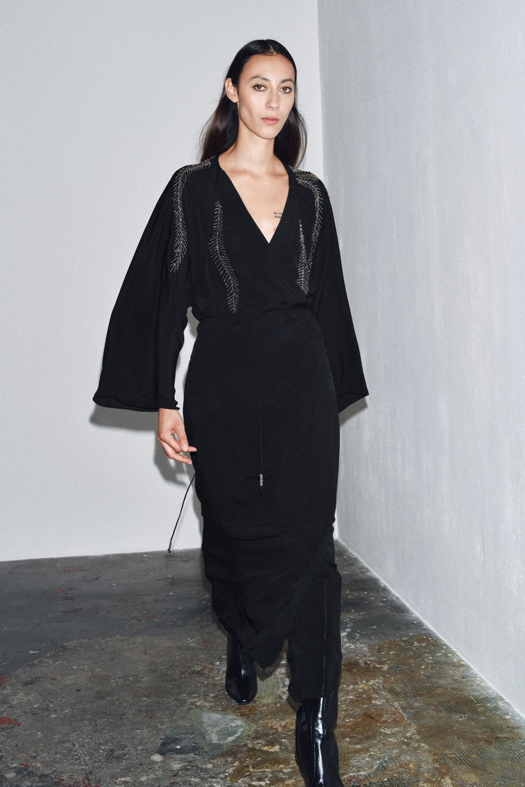 ZW COLLECTION BEADED EMBROIDERED DRESS