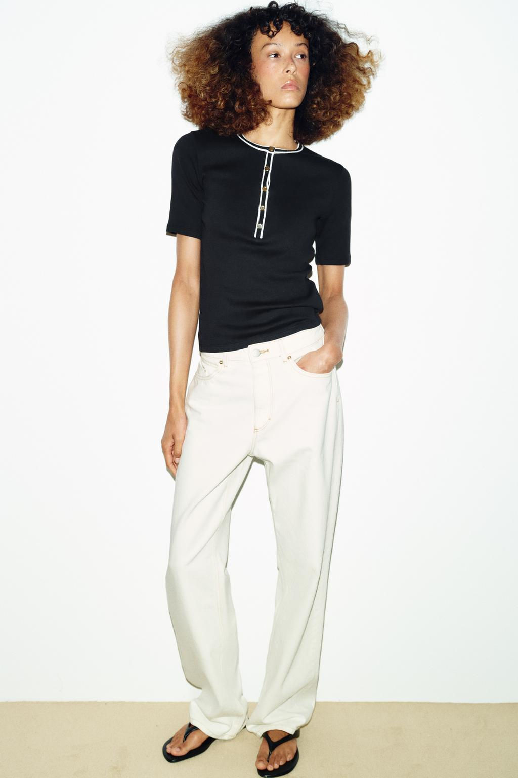 CONTRAST PIPING T-SHIRT