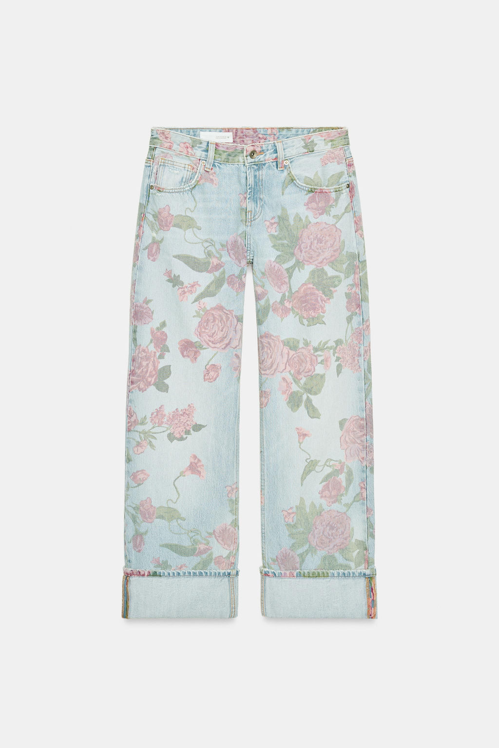 TRF LOOSE FOLDED PRINTED low-rise JEANS - Zara фото 6