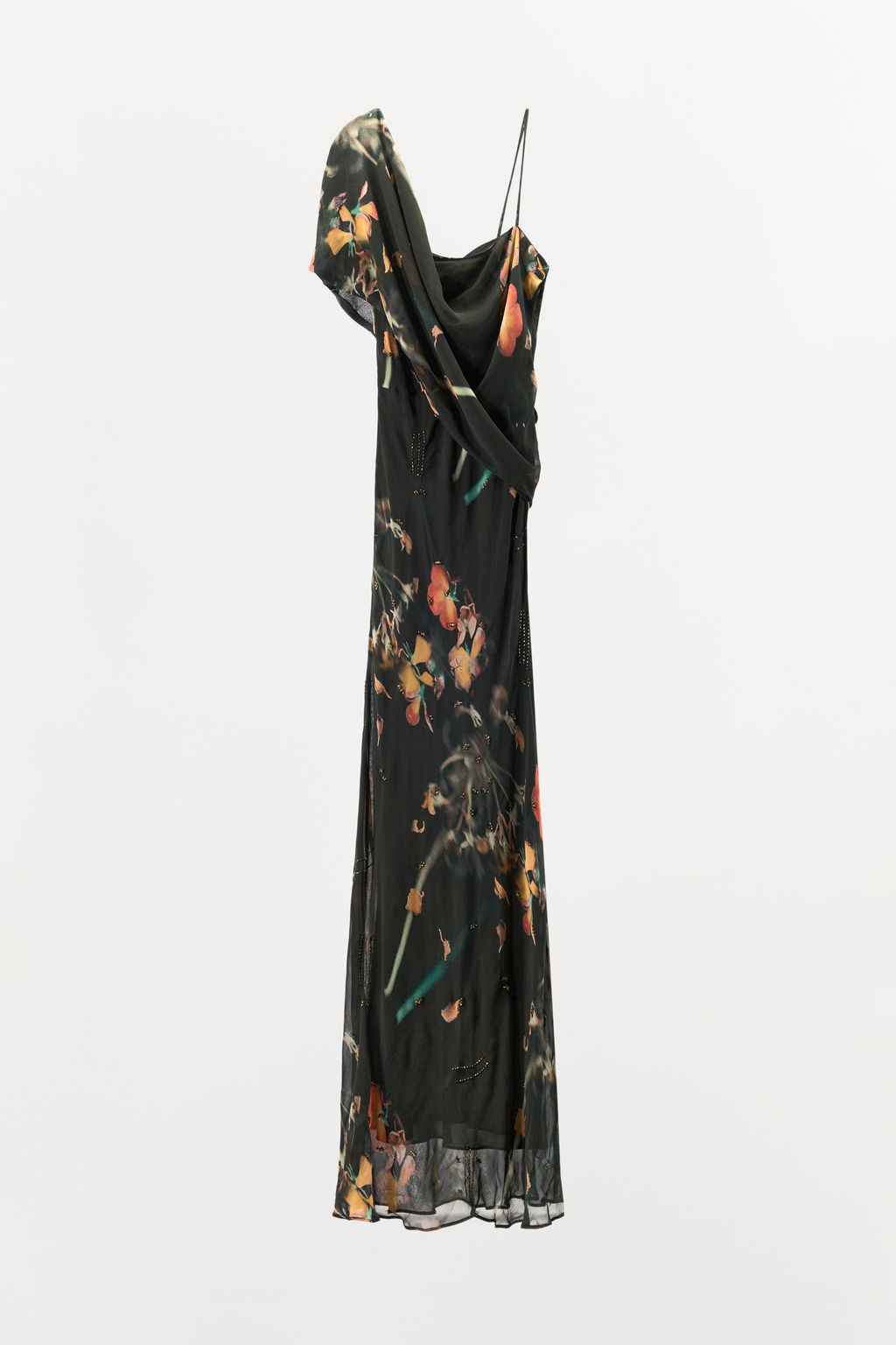 BEADED PRINTED CAPE DRESS - Zara фото 9