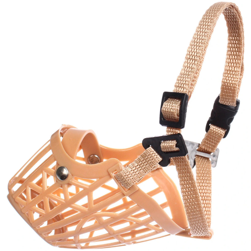 Цена за 2 шт. Намордник гуманный из гибкого пластика "Мой Бро", цвет светло - бежевый, №3 (лейбл)