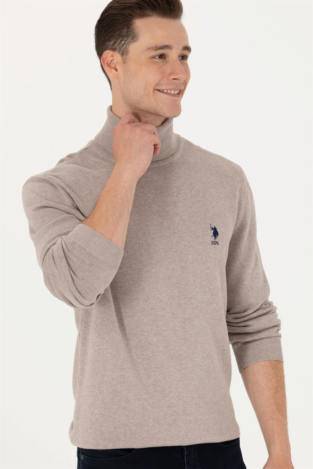 U. S. Polo Assn / Мужской базовый свитер из норки и меланжа - U.s. polo assn фото 5