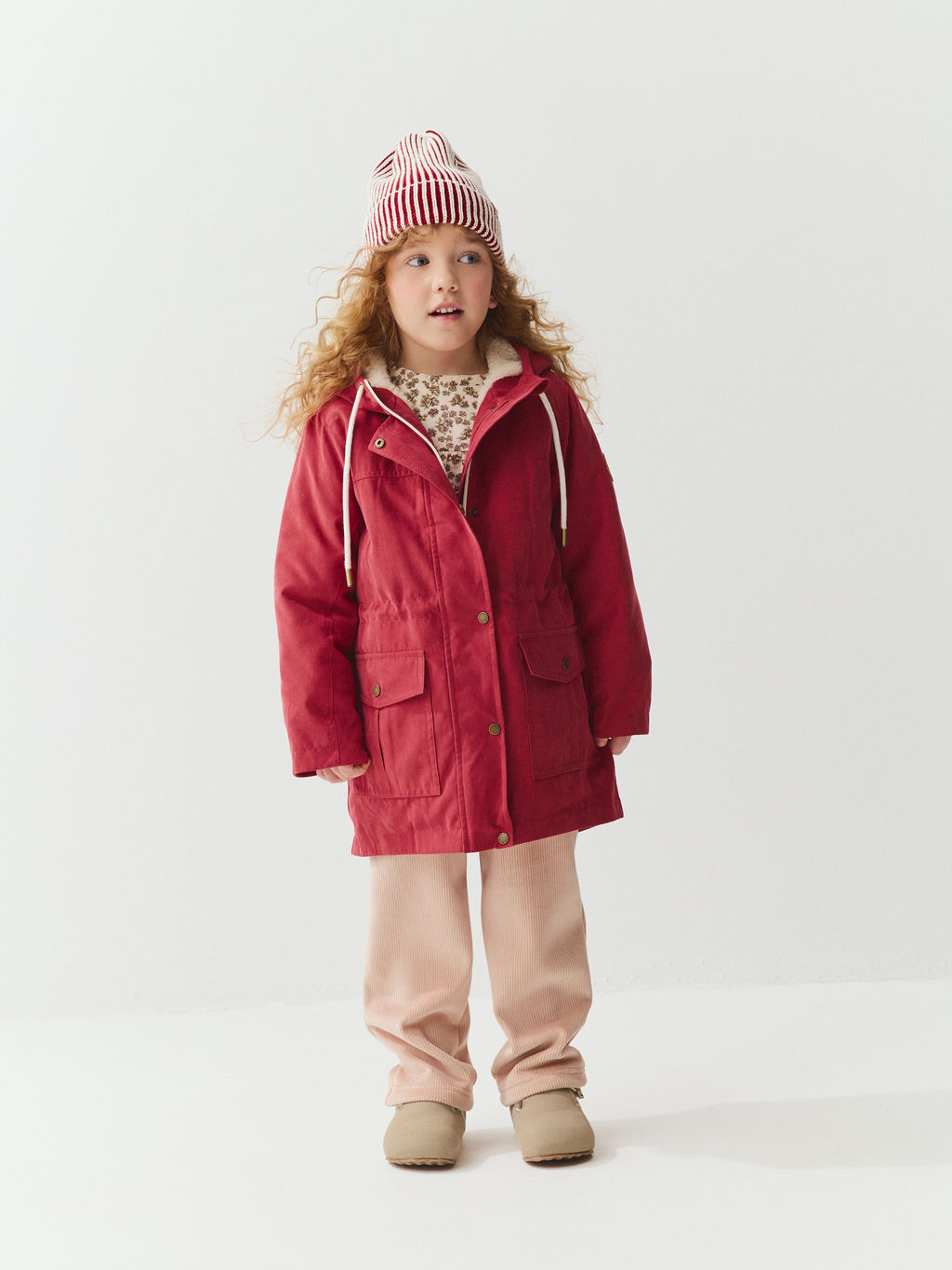 Парка демисезонная на меху Клюква