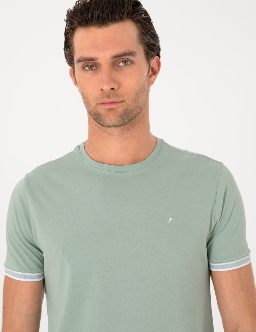 Mint Regular Fit %100 Pamuk Bisiklet Yaka T-shirt - Cacharel фото 2