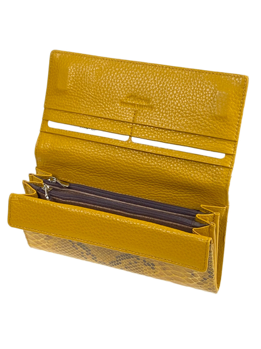 Женский кошелёк из натуральной кожи, цвет желтый - Greta фото 2