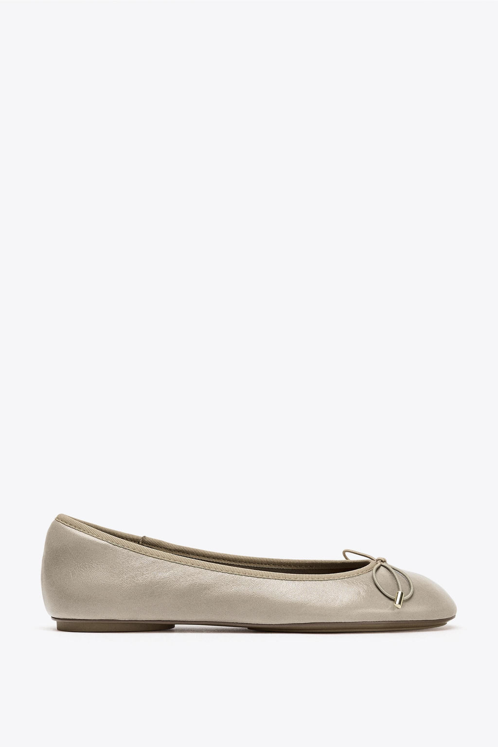 LEATHER BOW BALLET FLATS - Zara фото 3