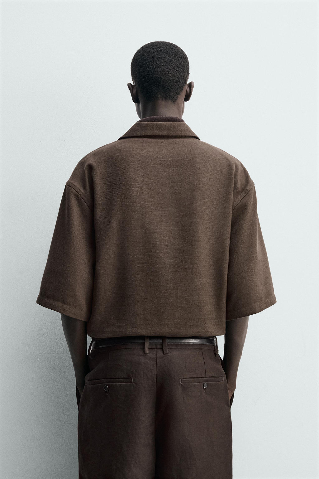 CAMISA BOXY FIT ESTRUCTURA / Marr?n - Zara фото 3