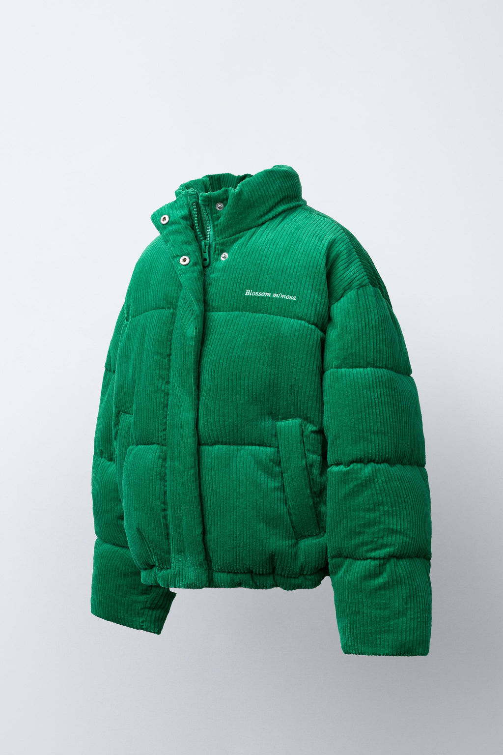 EMBROIDERED TEXT CORDUROY PUFFER JACKET - Zara фото 2