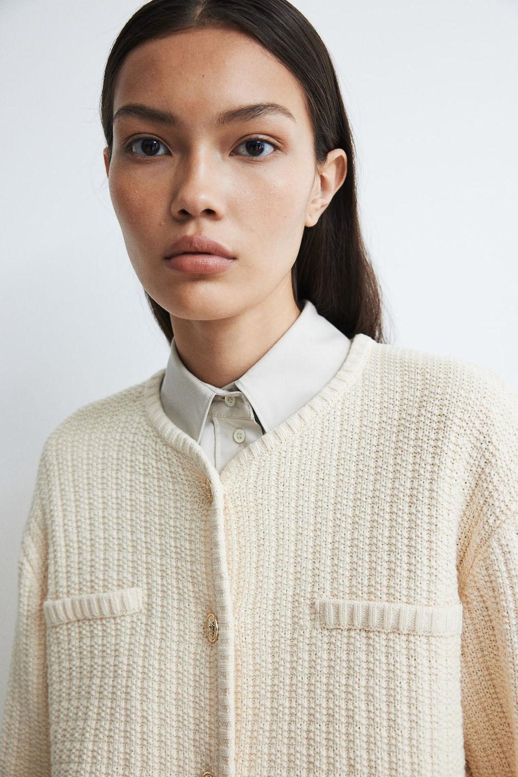 Cardigan corto en punto con textura - H&m фото 4