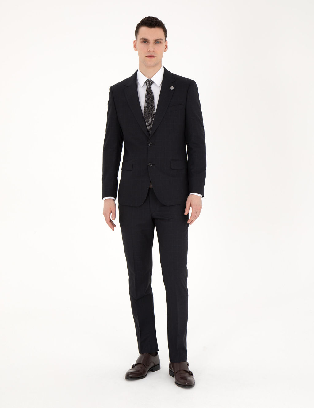 Siyah Slim Fit Tak_m Elbise