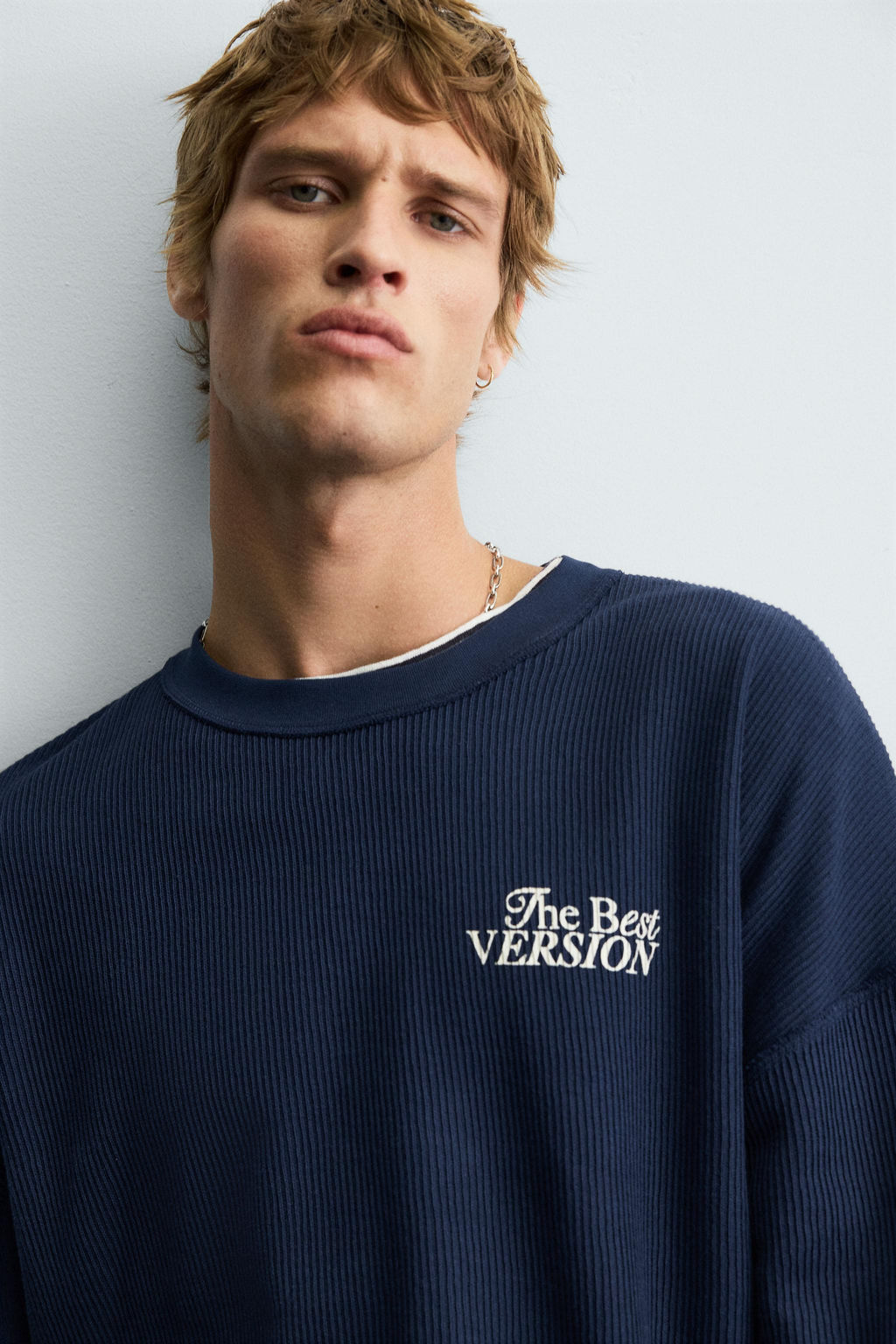 TEXTURED TEXT SWEATSHIRT - Zara фото 5