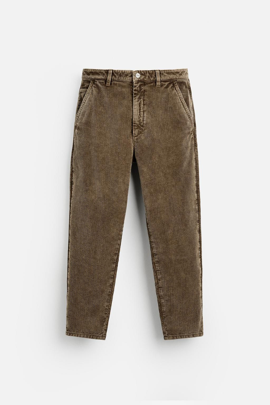 CORDUROY CARROT FIT TROUSERS - Zara фото 41