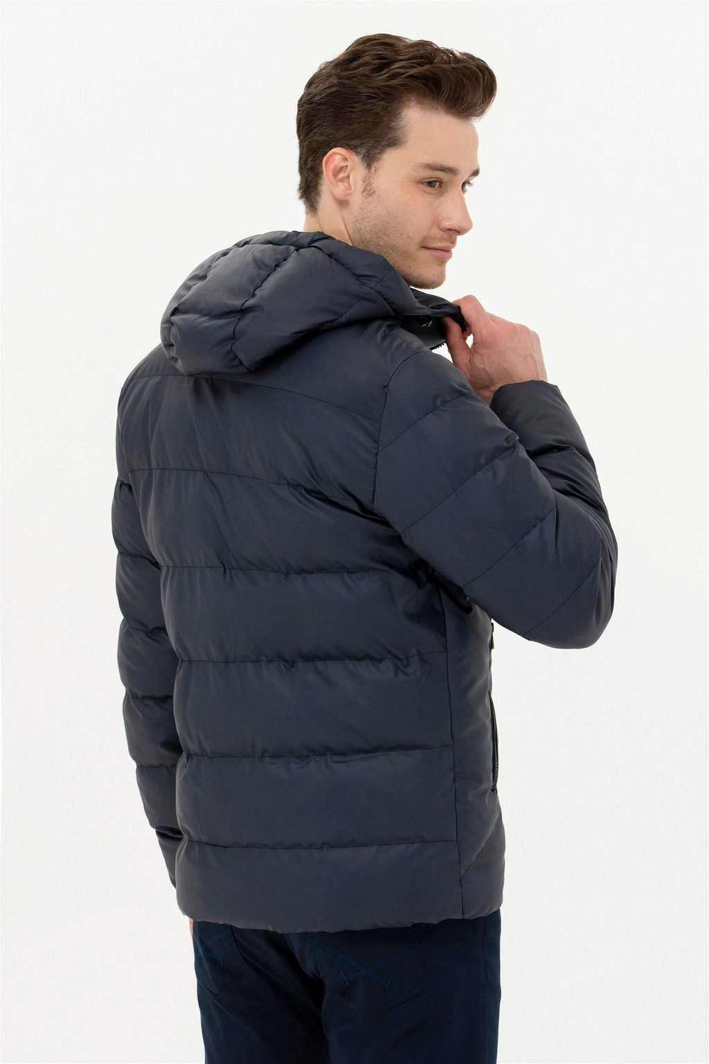 Мужская темно-синяя кожаная куртка - U.s. polo assn фото 5