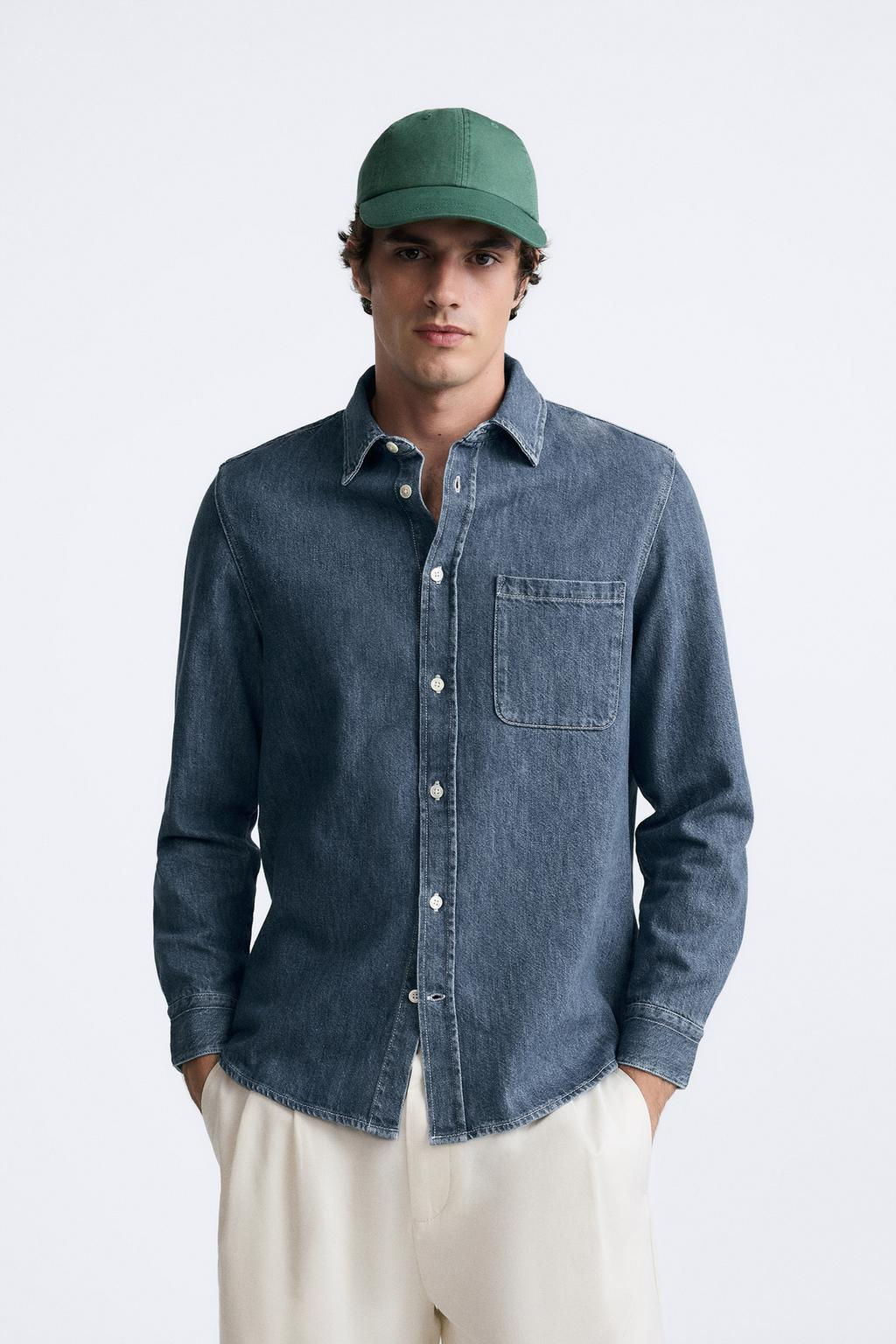SOLUK EFEKTLI DENIM GOMLEK - Zara фото 5