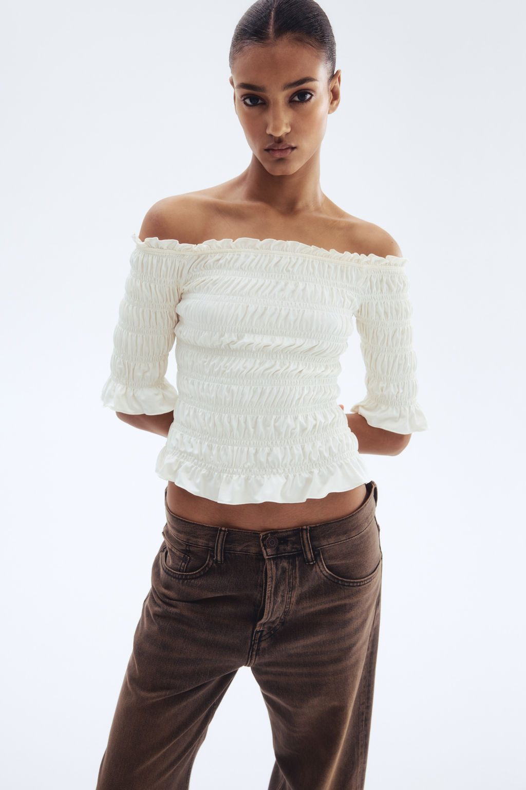 Top off-the-shoulder fruncido - H&m фото 2