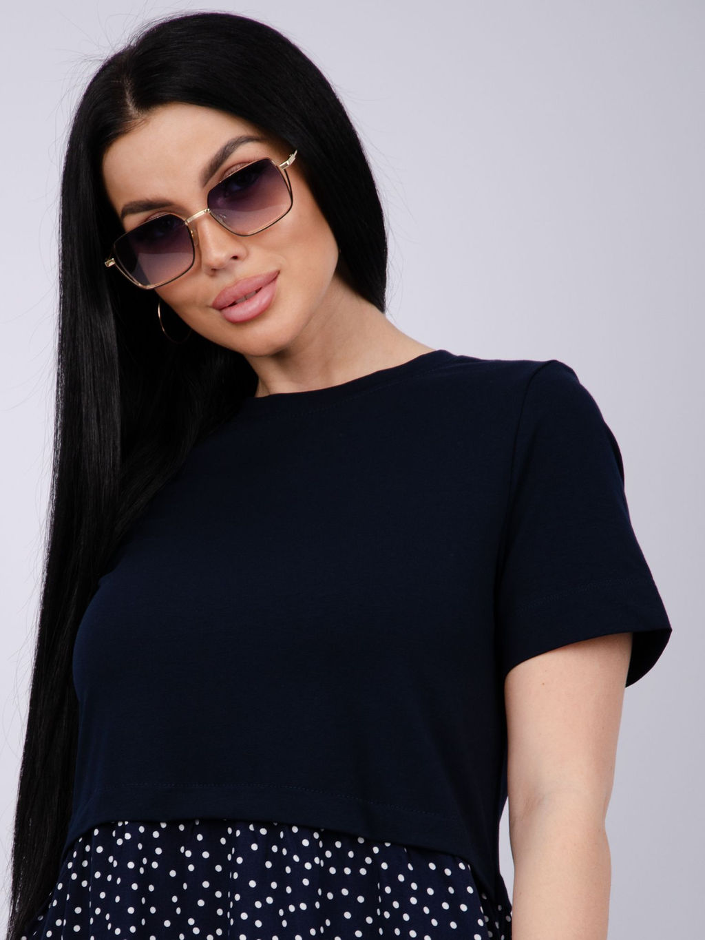 Платье "Виттория 2" синий, вискоза/кулирка (М)