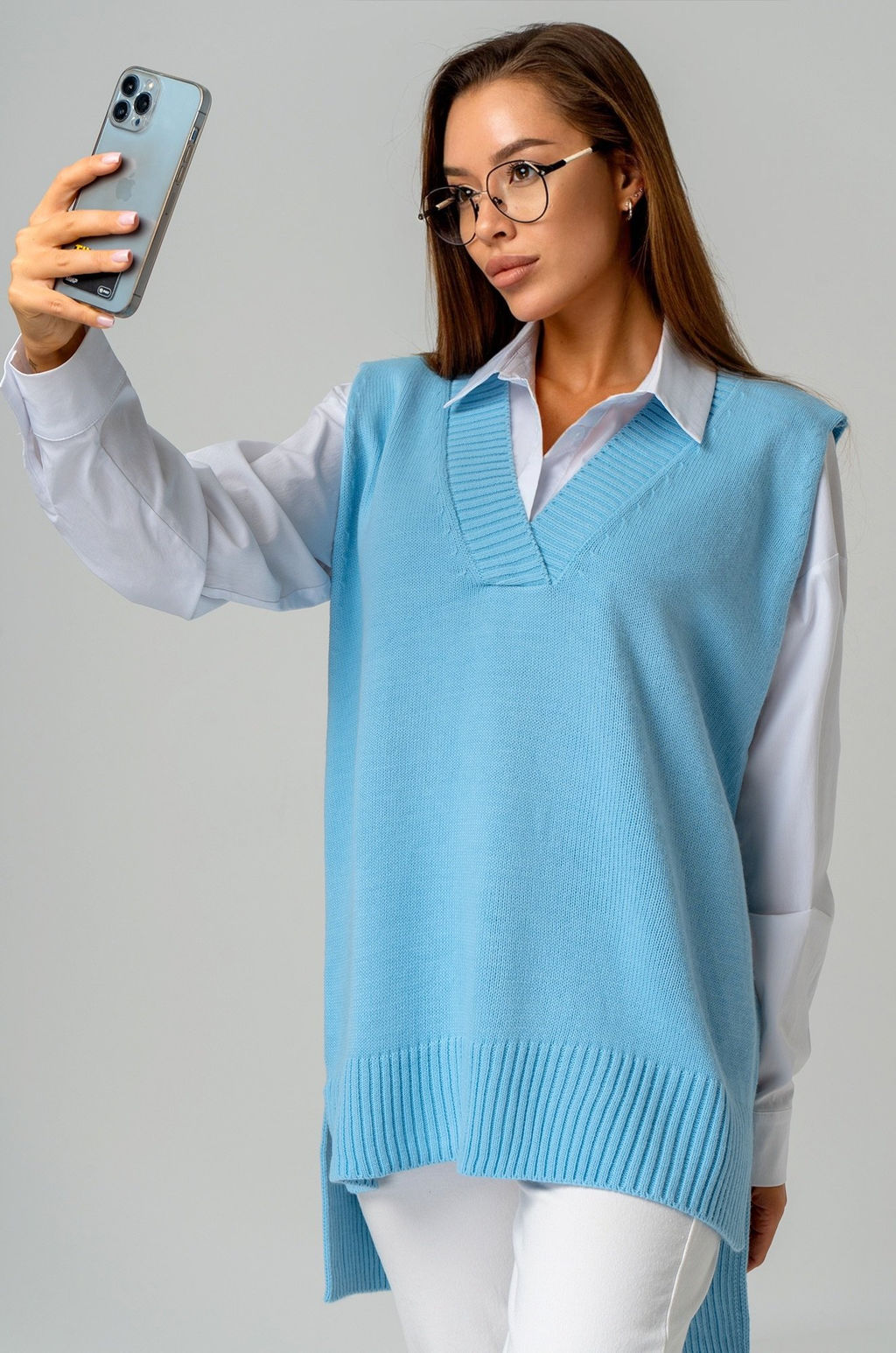 Женский вязаный жилет оверсайз Happyfox - Happy fox фото 7