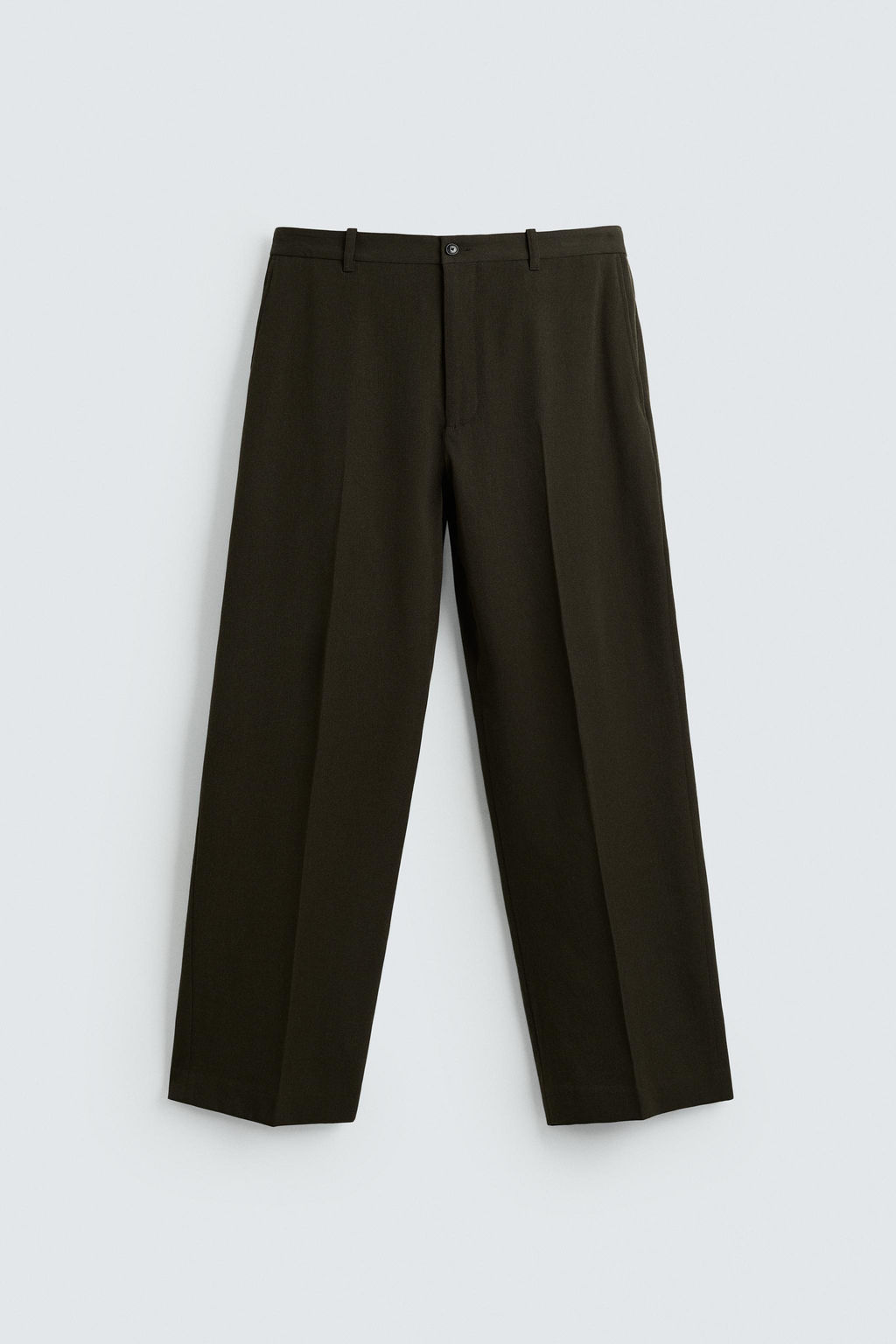 100% WOOL REGULAR FIT TROUSERS - Zara фото 7