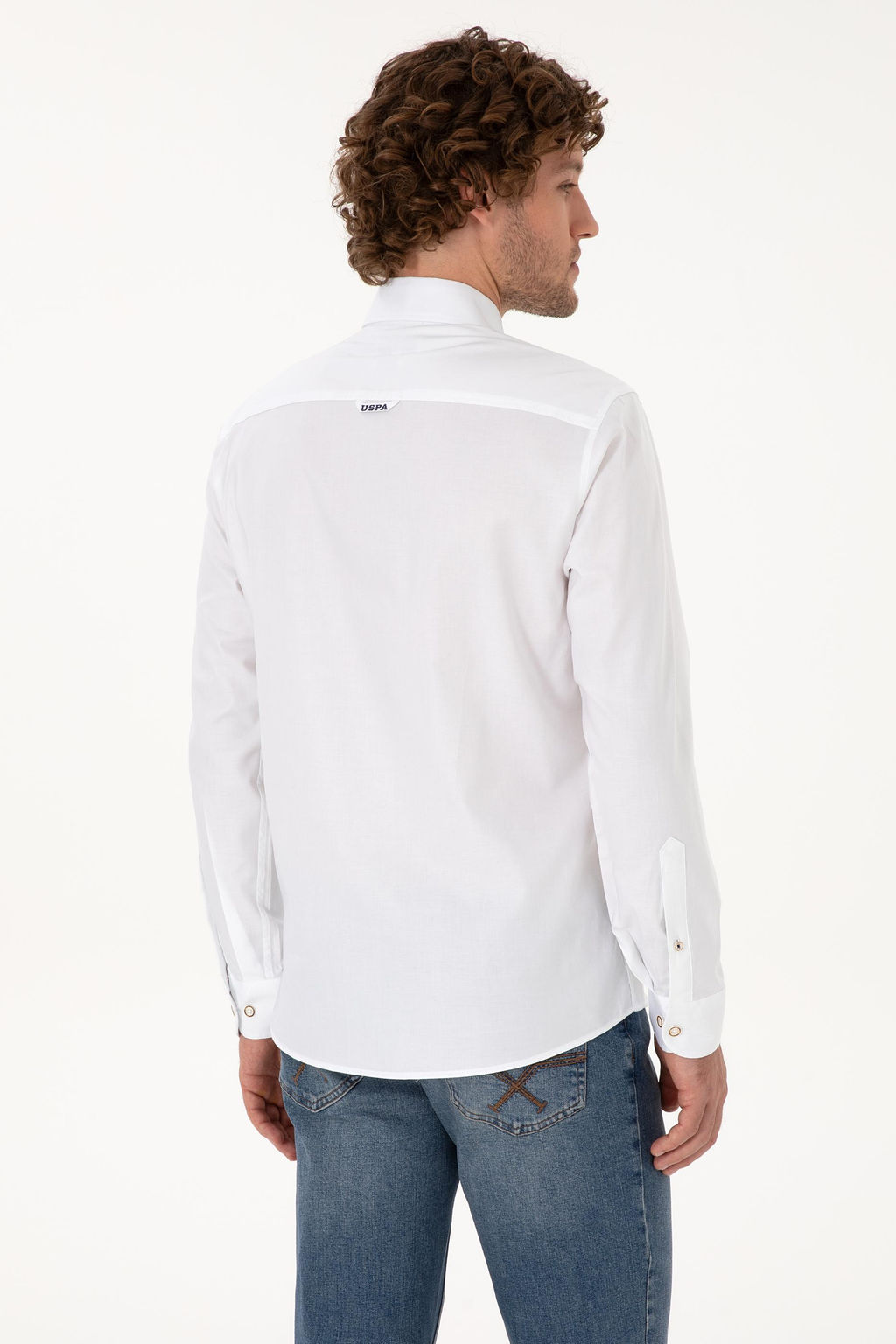Рубашка U.S. Polo Assn Basic белая из хлопка