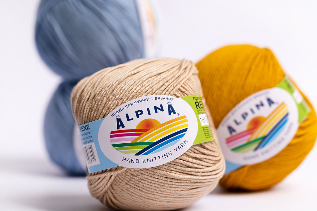 Пряжа ALPINA RENE 100% мерсеризованный хлопок 10 шт. х 50 г 105 м  5 м