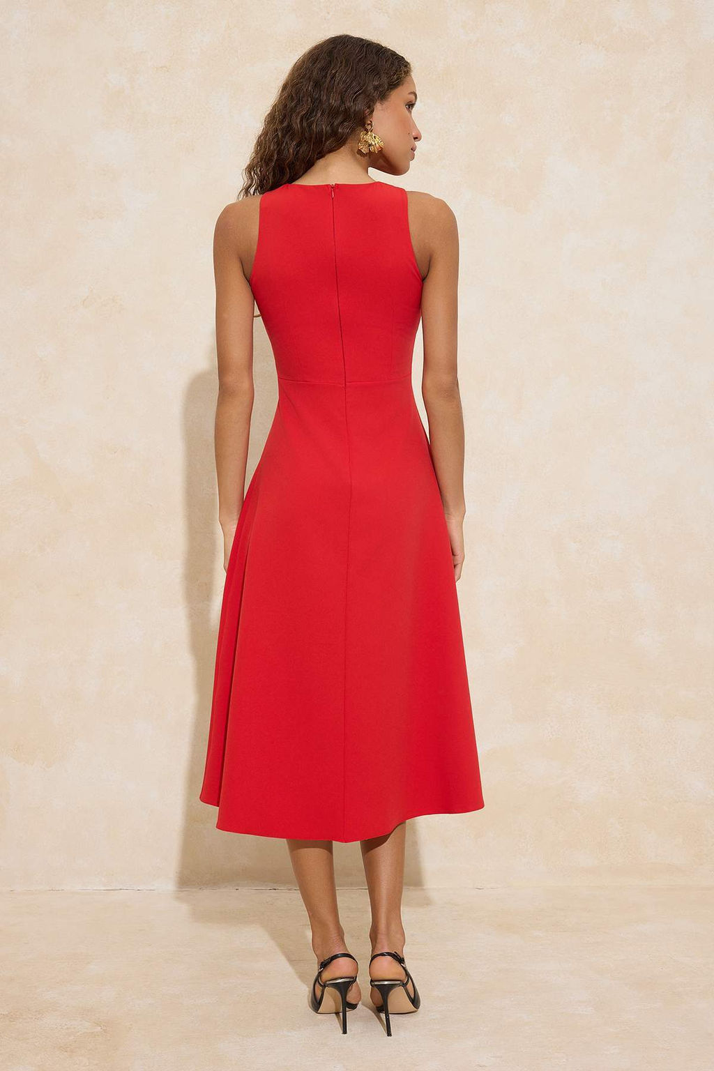 Siyah Kemerli Midi Dokuma Elbise TWOSS26EL00134 - Trendyolmilla фото 12