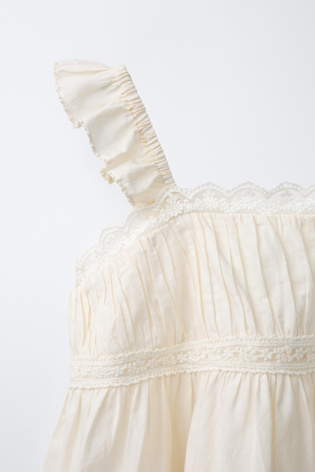 BLUSA ENCAJE / Crudo - Zara фото 4
