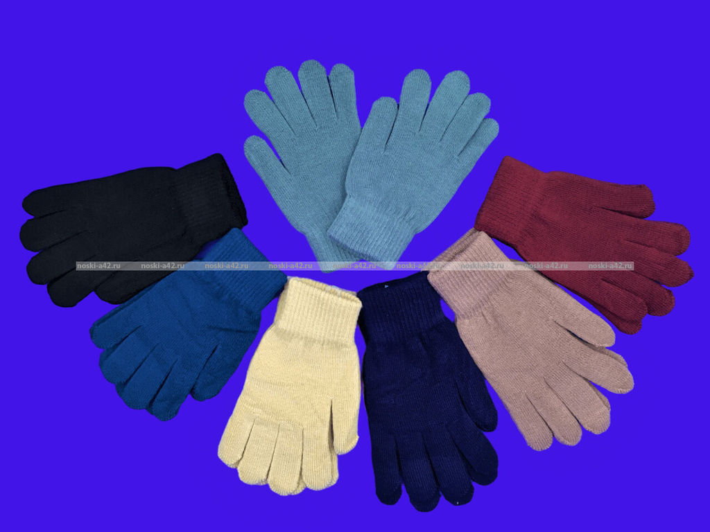 Цена за 12 пар. КОРОНА перчатки женские АССОРТИ с начесом