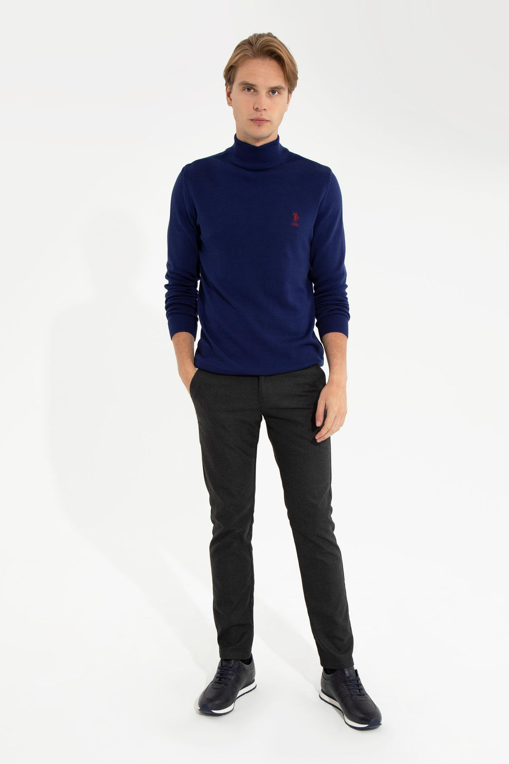 U. S. Polo Assn / Мужской синий базовый свитер - U.s. polo assn фото 15