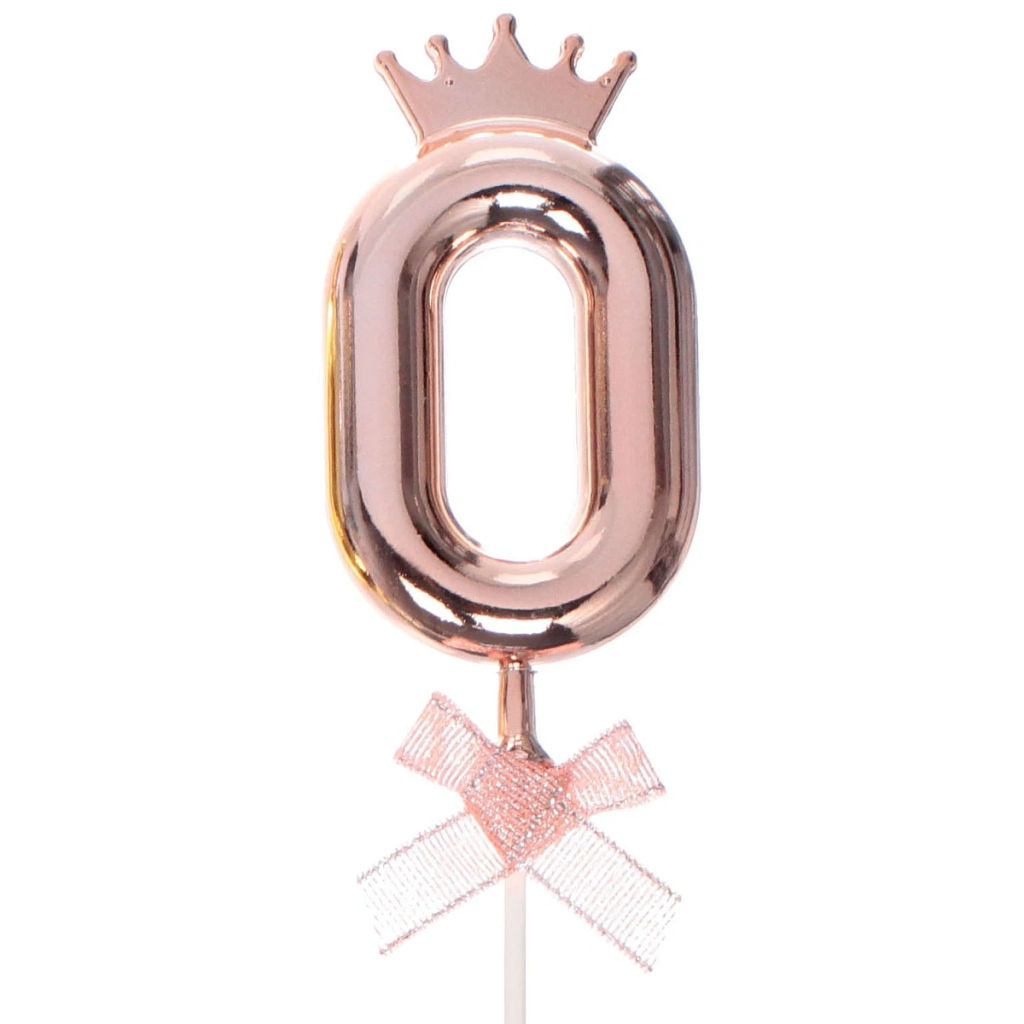 Топпер Цифра Королевский вечер "0" 22 см , микс