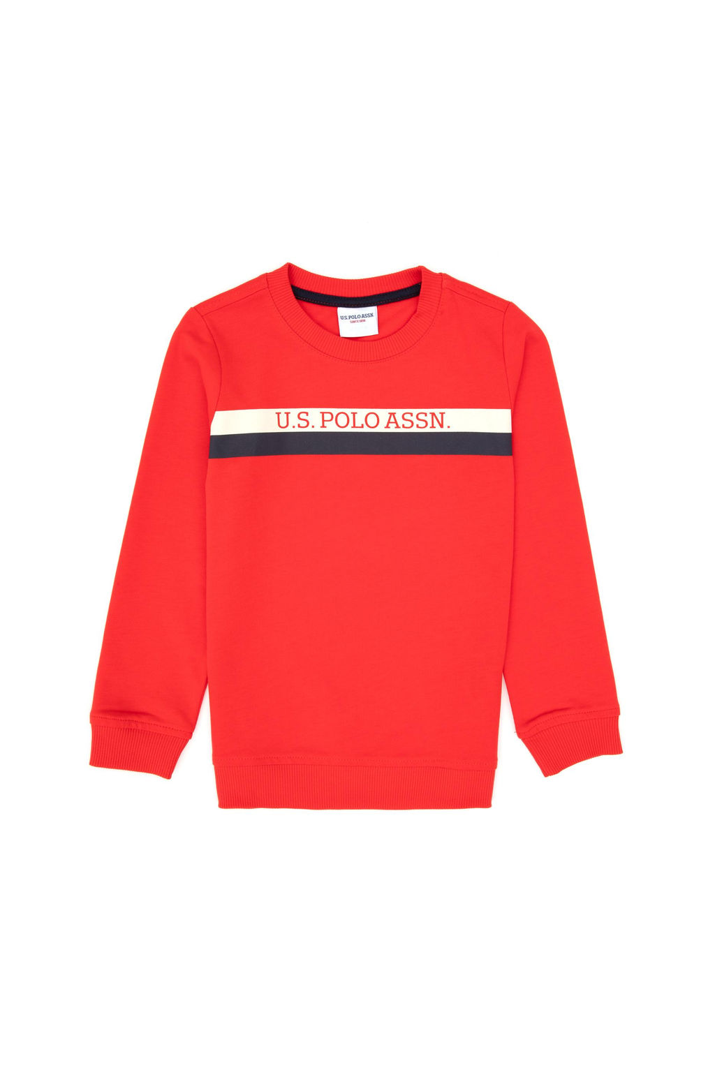 Erkek _ocuk K_rm_z_ Basic Bisiklet Yaka Sweatshirt Sepette S_rpriz _ndirim