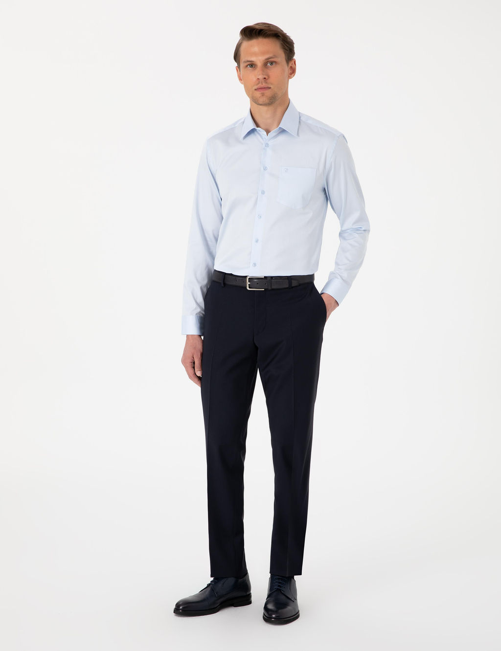 A__k Mavi Regular Fit Uzun Kollu Basic G_mlek - Pierre cardin фото 11