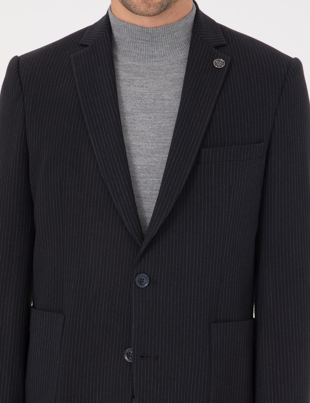 Lacivert Ex. Slim Fit _izgili Tak_m Elbise