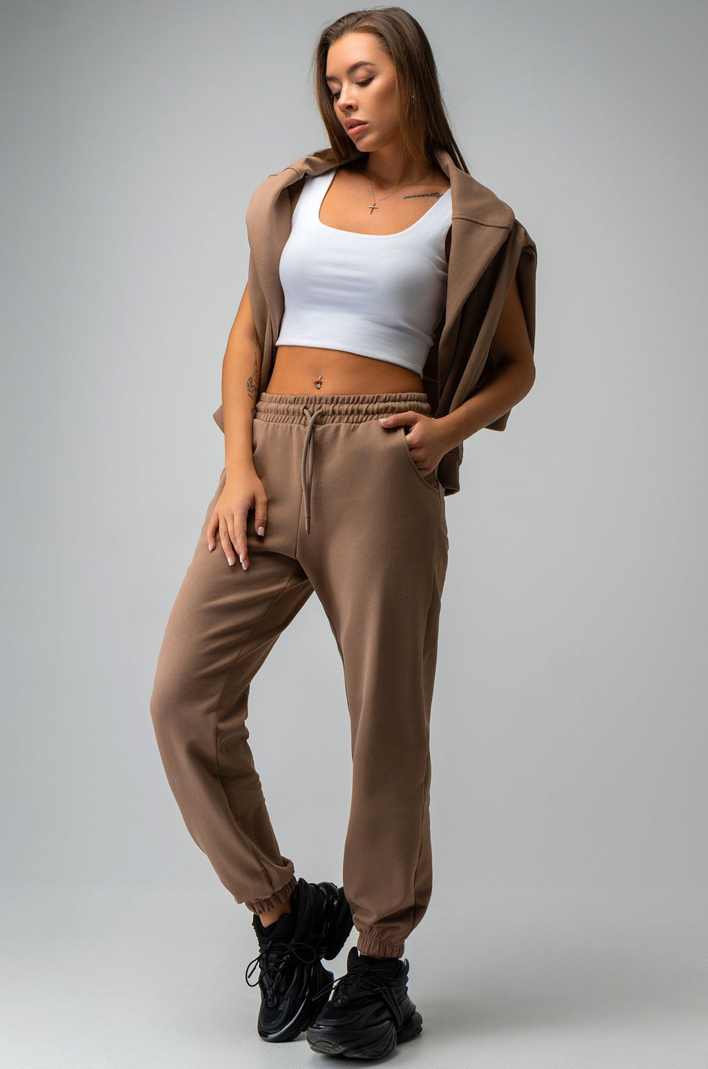 Женский костюм оверсайз из футера трехнитки Happyfox - Happy fox фото 12