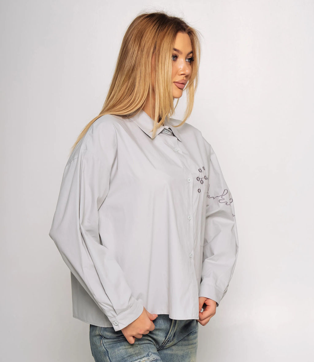 Рубашка #КТ2210 (3), серо-голубой - Dommod фото 2