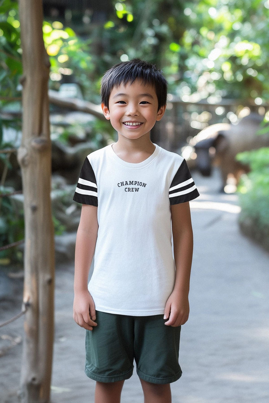 Beyaz Erkek Cocuk S?rt Bask?l? Orme T-Shirt TKDAW25TS00032