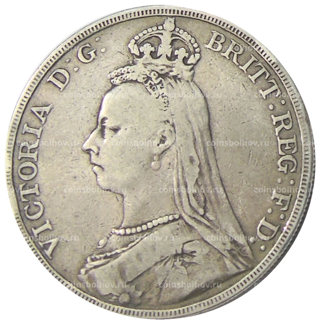 Монета 1 крона 1889 года Великобритания