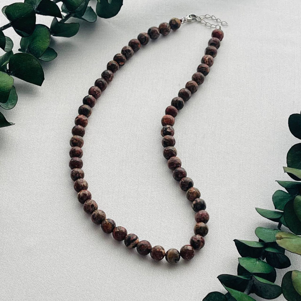 Бусы из леопардовой Яшмы