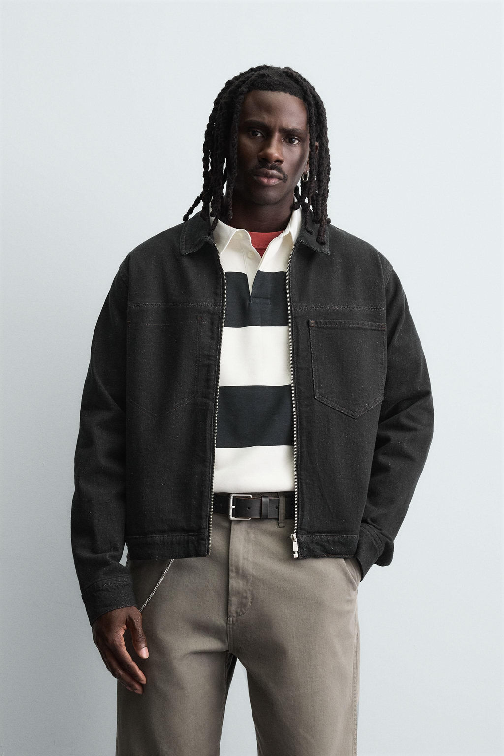 DENIM ZIP-UP OVERSHIRT - Zara фото 2