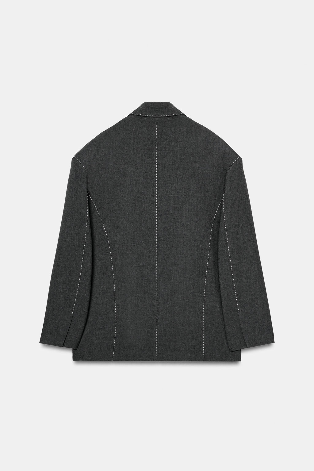 BLAZER OVERSIZE COSTURAS CONTRASTE / Gris medio