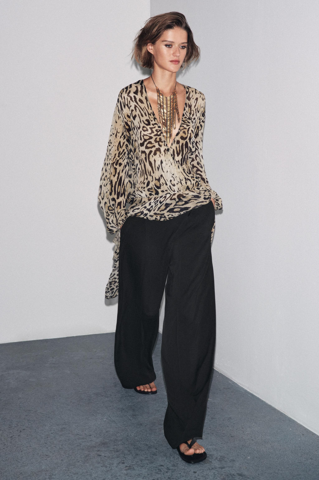 ZW COLLECTION LOOSE-FITTING DARTED TROUSERS