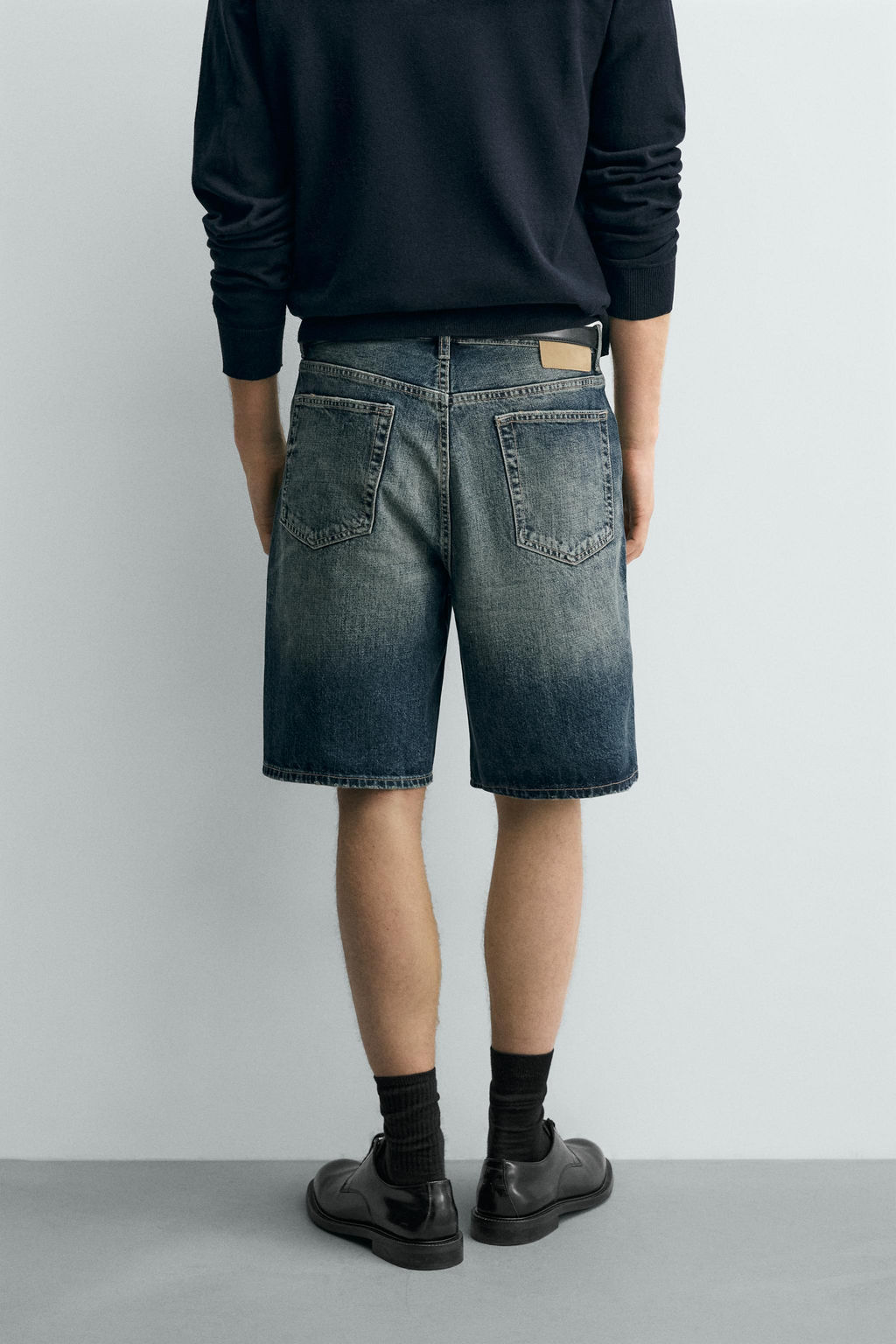 BERMUDA DENIM STRAIGHT FIT / Azul / Verde - Zara фото 3