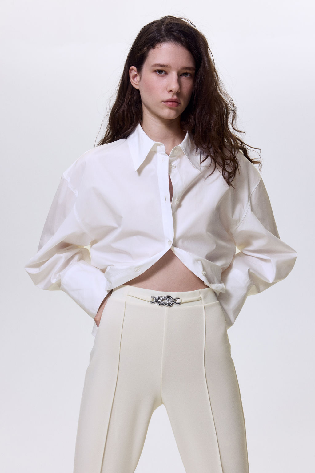 Pantal?n bootcut en punto roma - H&m фото 6