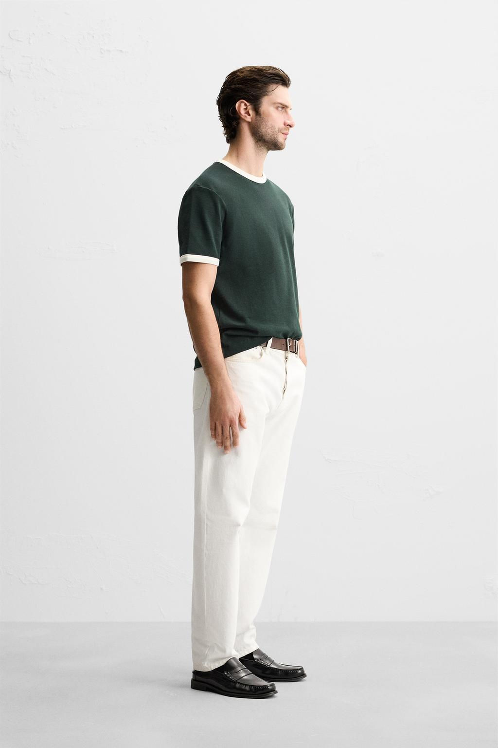 BASIC CONTRAST RIB T-SHIRT - Zara фото 20