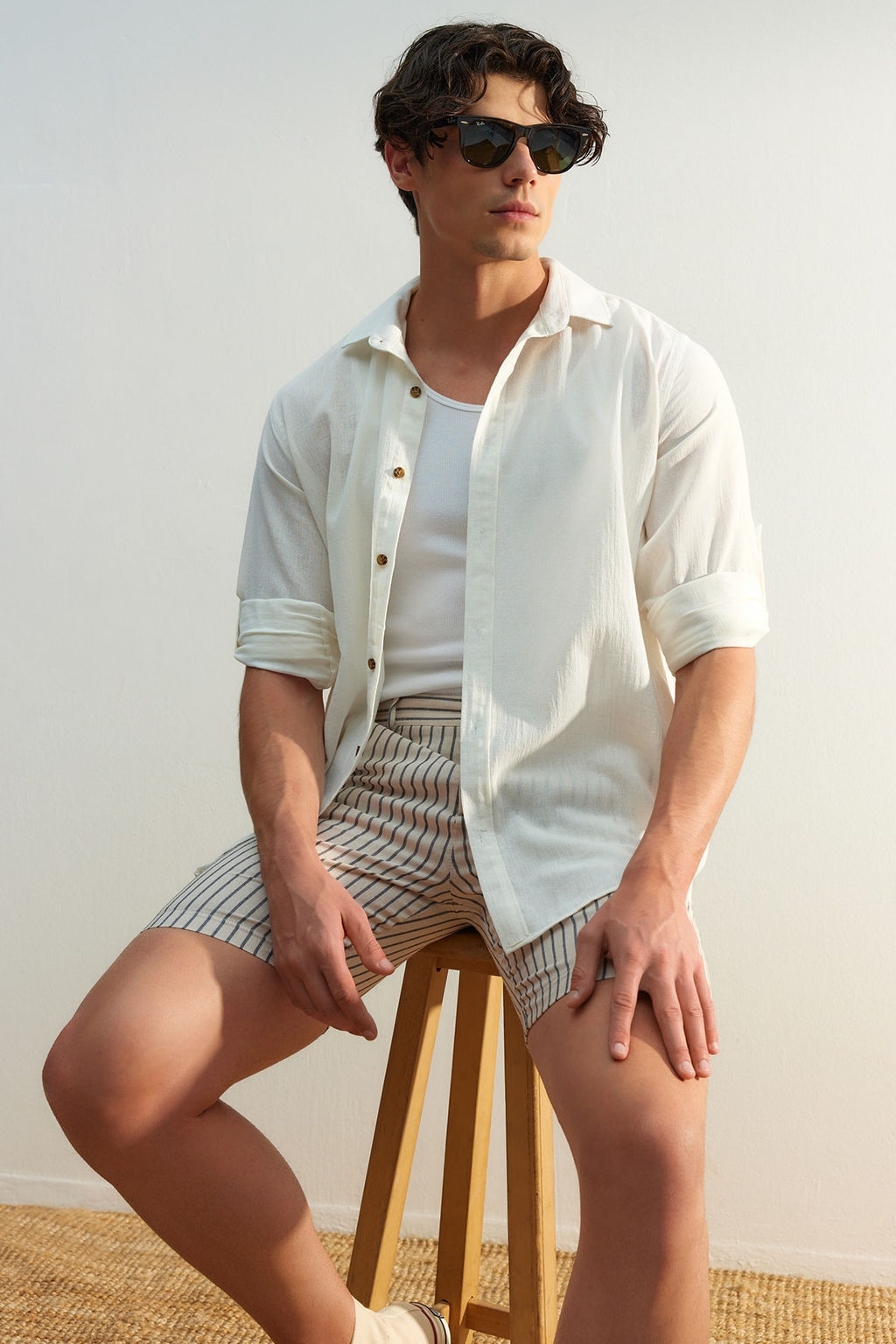 TRENDYOL MAN Haki Regular Fit Apoletli Burusuk Efektli Keten Gorunumlu Gomlek TMNSS23GO00061 - Trendyolmilla фото 15