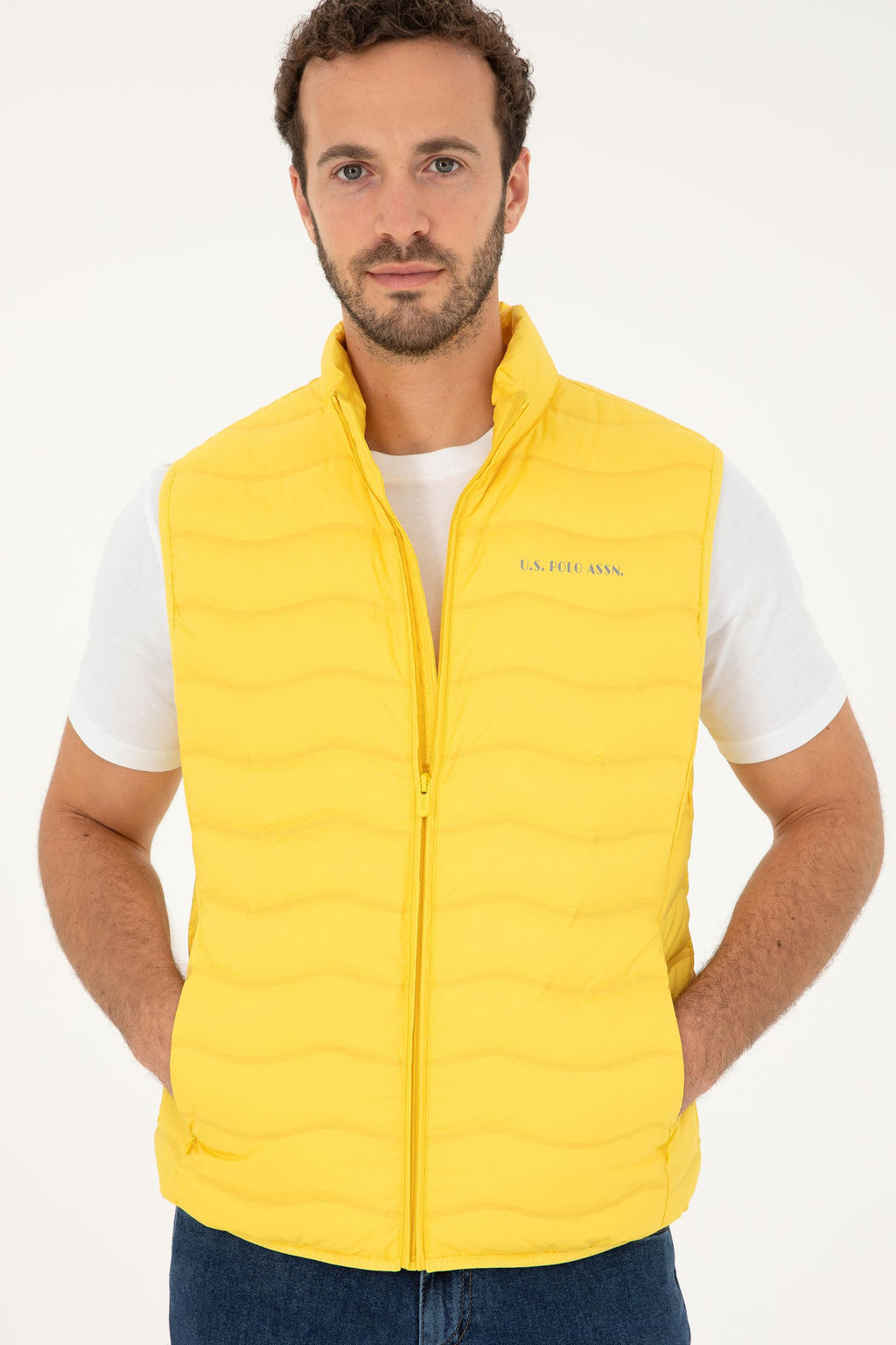 Мужской желтый жилет - U.s. polo assn фото 3